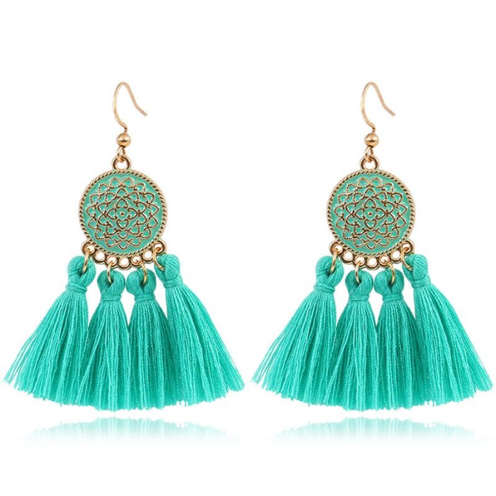New Tassel Earrings Fashion Gorgeous Colorful Dripping Oil Earrings Bohemian Style Spring and Summer Vacation Jewelry Women