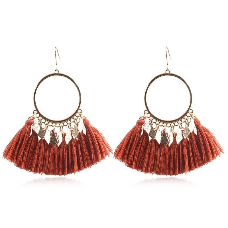 Cross-Border Personalized European and American Trending Earrings Women's Long Fringe Earrings Bohemian Fashion Ornament