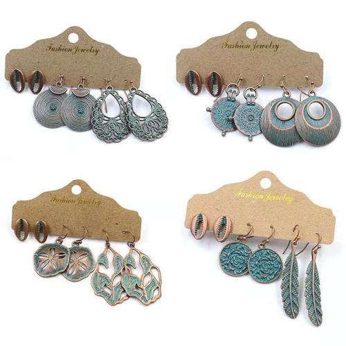 Antique Copper Earrings Hot Sale Jewelry Set Combination round Retro Earrings Jewelry Wholesale