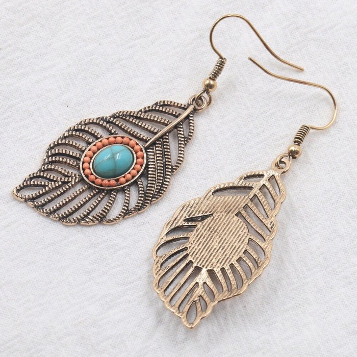 Korean-Style Chic and Unique Leaf Earrings Temperament Wild Gold Silver Earrings Hot Sale Jewelry