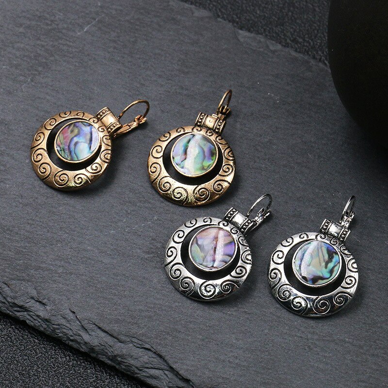Cross-Border in Europe and America Gold and Silver Luxurious Exaggerating Earrings Vintage Distressed Earrings Fashion Earrings