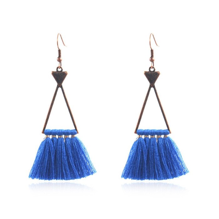 New Retro Alloy Creative Tassel Earrings Women's European and American Exaggerated Long Earrings Bohemian Eardrops Wholesale