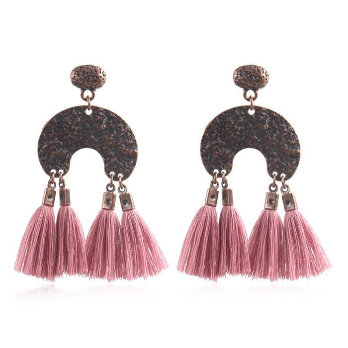 Cross-Border Crystal Earrings European and American High Profile Retro Fashion Multi-Layer Tassel Pendant Bohemian Earrings