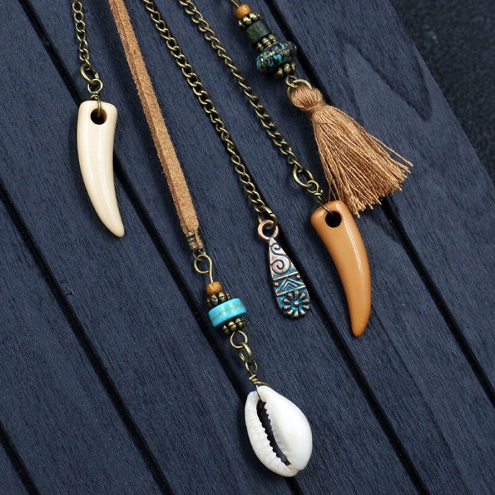 Bohemian Hair Long Fringe Earrings Women Shell Earrings Horn SUNFLOWER Pendant Ornament