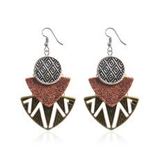 European and American Fashion Geometry Pattern Hollow Alloy Earring Temperament Golden Versatile Earrings Jewelry