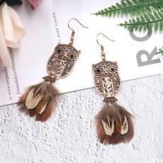 European and American Fashion Flower Alloy Diamond Earrings Personality Feather Chain Tassel Earrings Ladies Exaggerated Jewelry 813
