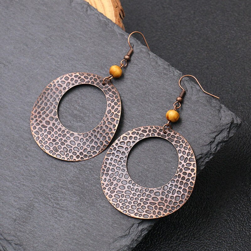 European Retro Distressed Alloy Earring Female Original High Profile Large Earrings Cross-Border Sold Jewelry Wholesale