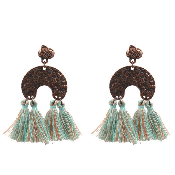 Cross-Border Hot Sale Tassel Earrings Women's European and American Fashion Long Jewelry Bohemian Retro Exaggerated Earrings