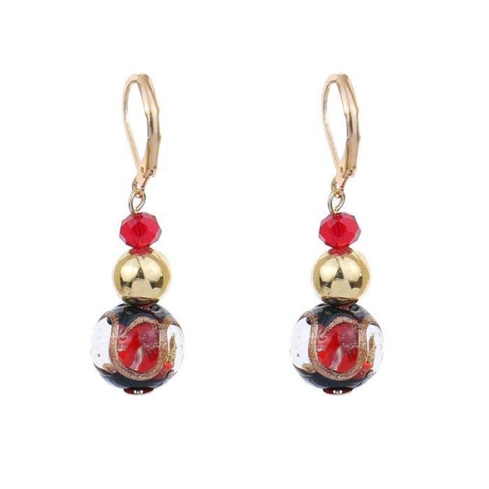 New Chinese Style Personalized Antiquity Stud Earrings Retro Elegant Glass Earrings Female Earrings
