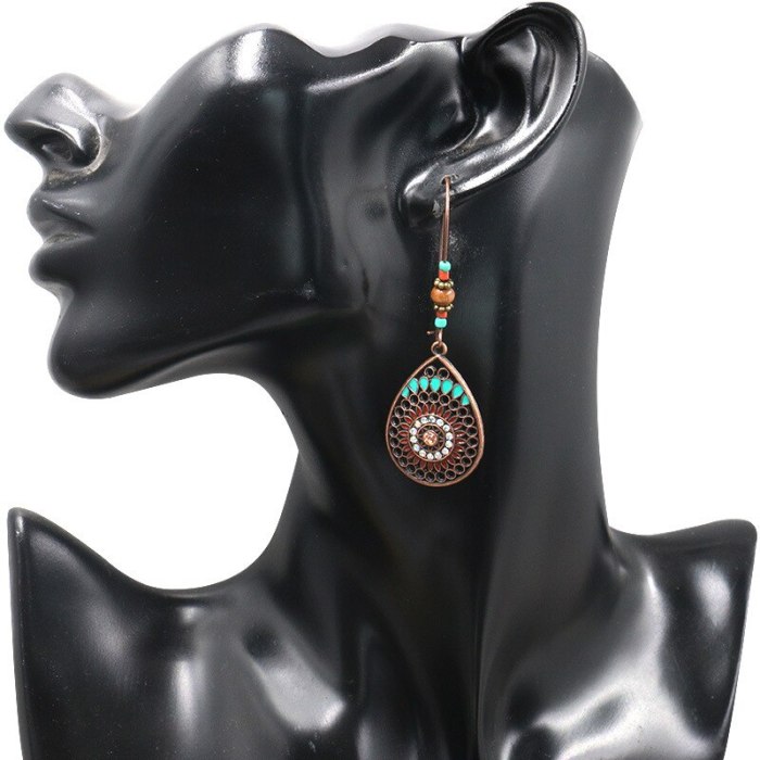 Personalized Fashion Retro Drop-Shaped Earrings Cross-Border Hot Sale Long Ornament Wholesale