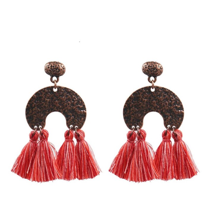 Cross-Border Hot Sale Tassel Earrings Women's European and American Fashion Long Jewelry Bohemian Retro Exaggerated Earrings