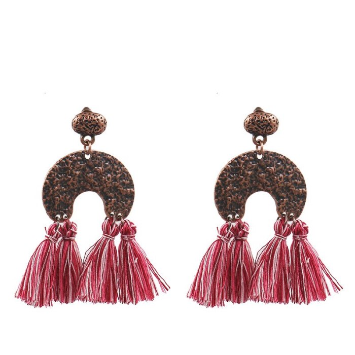 Cross-Border Hot Sale Tassel Earrings Women's European and American Fashion Long Jewelry Bohemian Retro Exaggerated Earrings