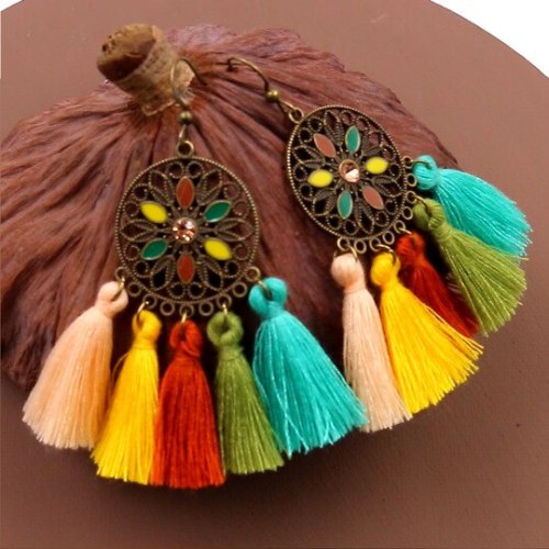 Hot Sale European And American Fashion Tassel Earrings Women Bohemian Ethnic Style Accessories Popular Earrings Jewelry