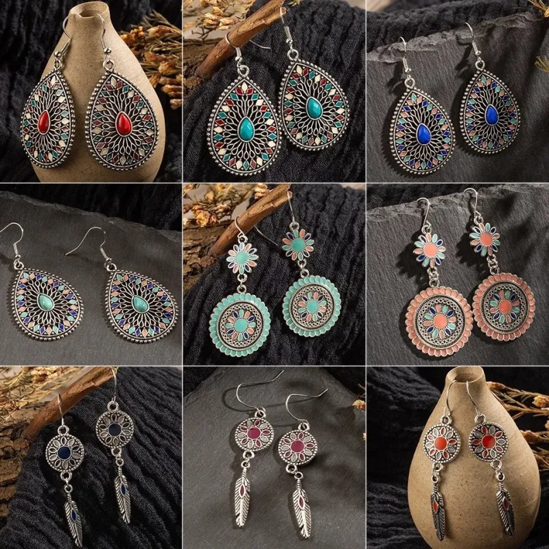 New Arrival Earrings European and American Popular Dripping Accessories Fashion Multi-Layer round Earrings Long Earrings