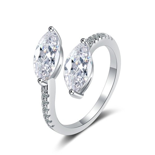 Korean Flash Zirconium Diamond Ring Open Mouth Design Fashionable Temperament Ring Women's Ring Bracelet Xzjz399