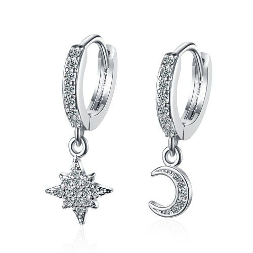 Korean Style Simple Fresh Diamond Earrings Xingyue Ear Clip Sweet Asymmetric Stud Earrings Xzeh641