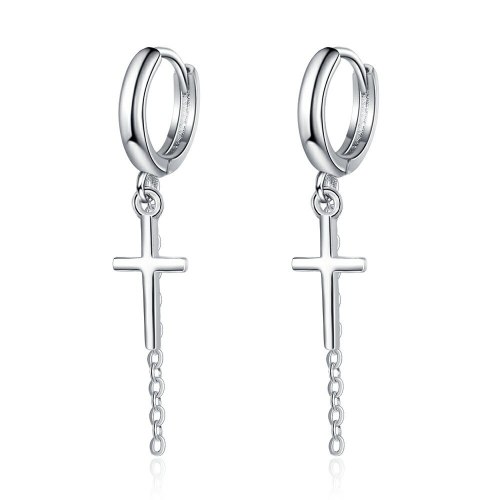 Cross Chain Ear Clip Women's Simple Short Earrings Elegant Personalized Earrings Ear Rings Xzeh639