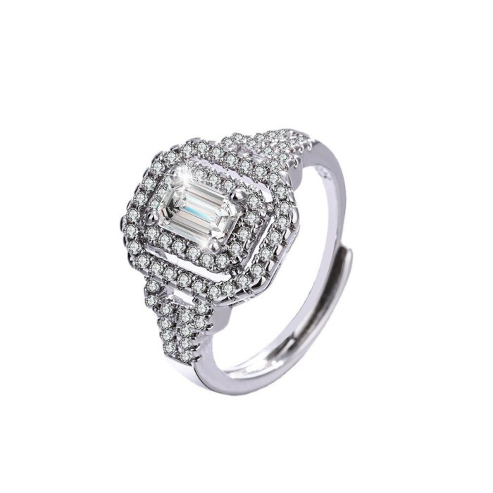 Sparking Zirconium Diamond Ring Open Mouth Design Fashionable Temperament Ring Women's Ring Bracelet Xzjz404