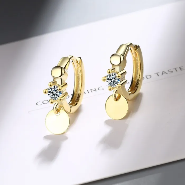 Elegant Lady Single Diamond Wafer Ear Clip Women's Simple Summer Geometric Ear Jewelry Xzeh642