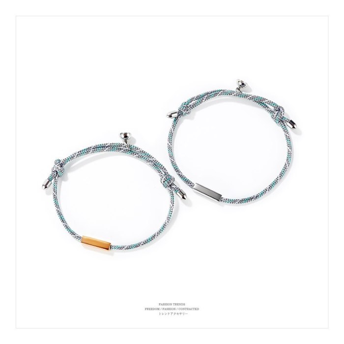 Ornament Japanese and Korean Niche Design Magnet Bracelet Heart-to-Heart Suction Woven Couple Bracelets Bracelet Valentine's Day