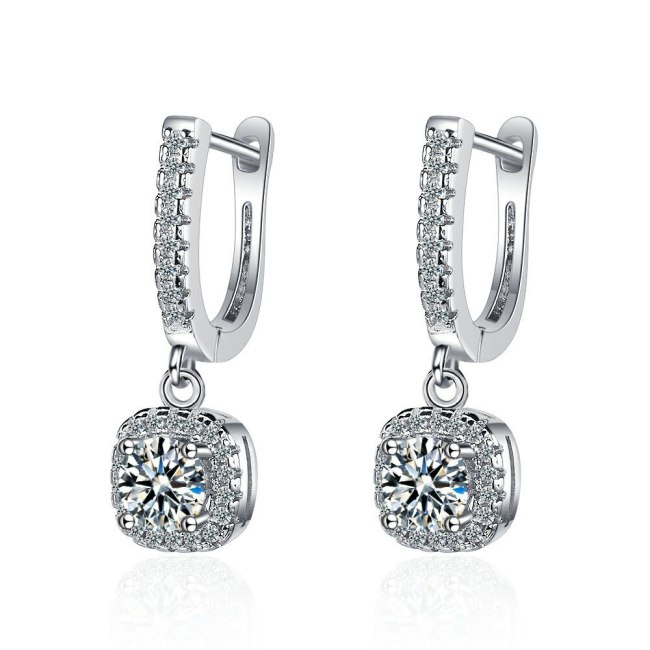 Stud Earrings Women 'S Korean-Style Personalized Diamond-Embedded Short Earrings Hollow Zircon Earrings Xzeh626