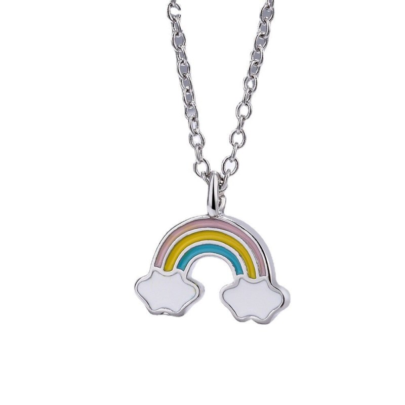 Women's Korean-Style Sweet Cute Rainbow Cloud Necklace Epoxy Short Clavicle Chain Necklace XZDZ551