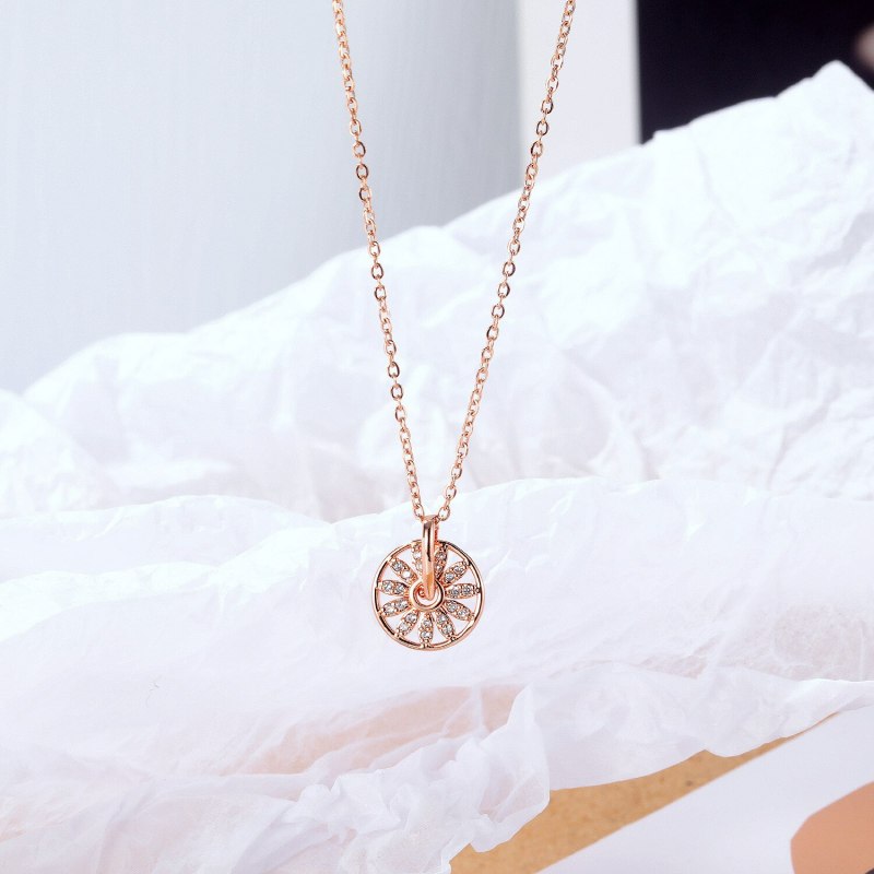 INS Fashion Diamond Necklace Ferris Wheel Clavicle Chain Pendant Gb019
