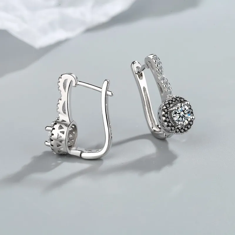 Ear Clip Women's Fashion Hollow-out Zirconium Diamond Rectangular earrings Temperament Personality Geometric Earrings Xzeh620