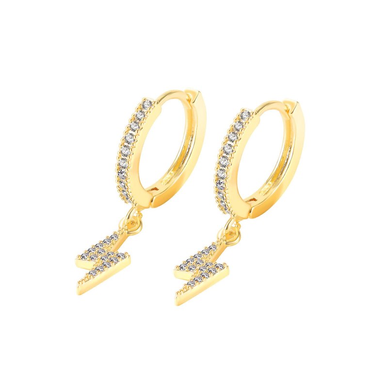 INS Simple Temperament Diamond Earrings Fashion Tassel Lightning Stud Earrings Gb754