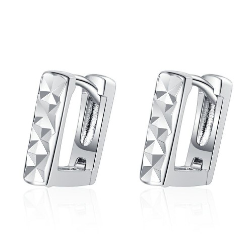 Women's Japanese and Korean-Style Simple Square Ear Clip Personalized Carven Design Short Earrings Jewelry Xzeh622