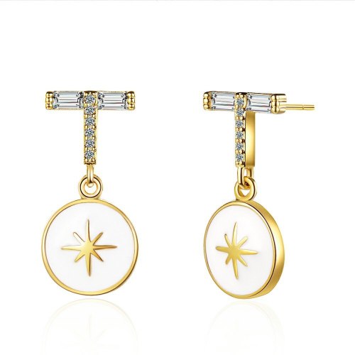 Light Luxury Zirconium Diamond Stud Earrings Fresh Fashion Geometric Rice Epoxy Ear Studs Simple Earrings Xzed920