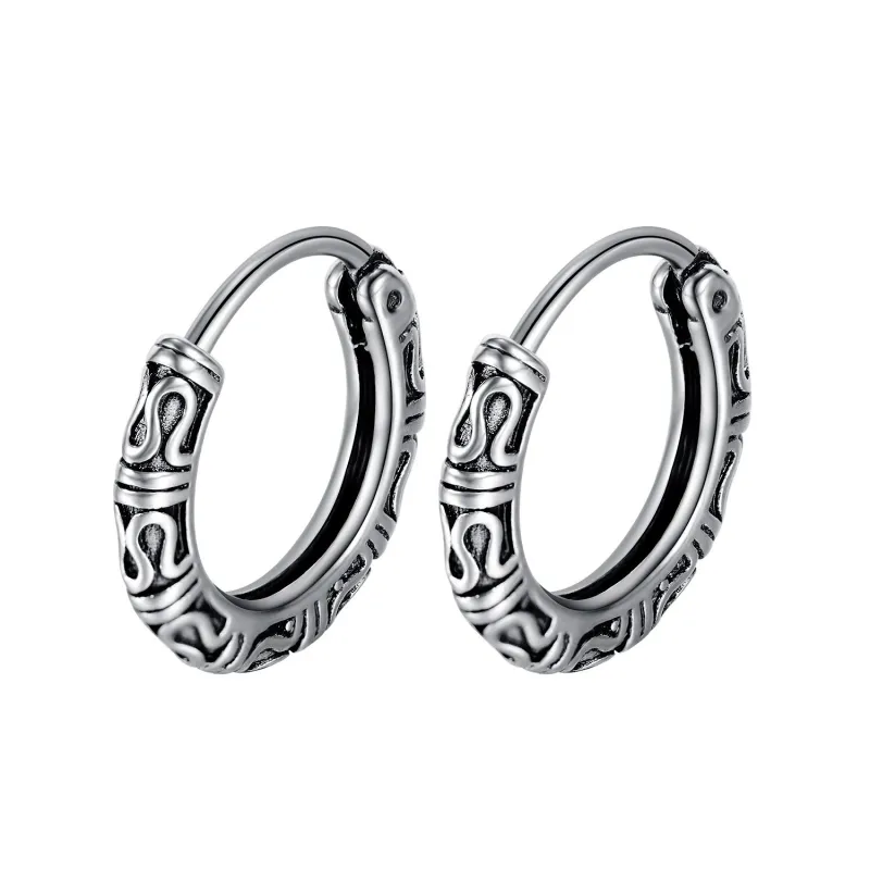 Hip Hop Retro Nightclub Disco Stainless Steel Studs Earrings  for Girlfriend Gb678
