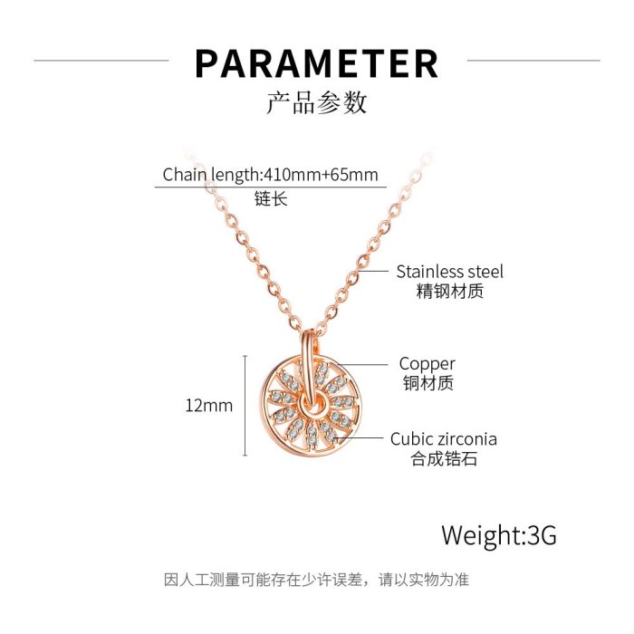 INS Fashion Diamond Necklace Ferris Wheel Clavicle Chain Pendant Gb019