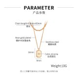 Japanese and Korean New Fashion Trendy Double-Layer Necklace Simple All-Match Square Necklace Female Gb1954