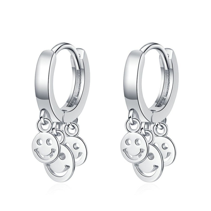 Smile Ear Clip Women's Korean-Style Fashionable Elegant Smiley Stud Earrings Short Earrings Xzeh624