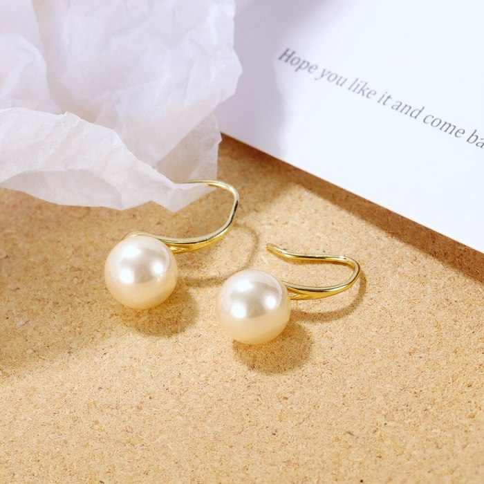 Korean Ins Personalized Tassel All-Match Earrings Fashionable Simple Elegant Pearl Earrings Gb753