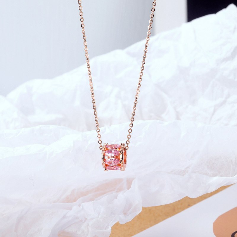 INS Japanese and Korean Zircon Small Waist Necklace Clavicle Chain Pendant Gb018