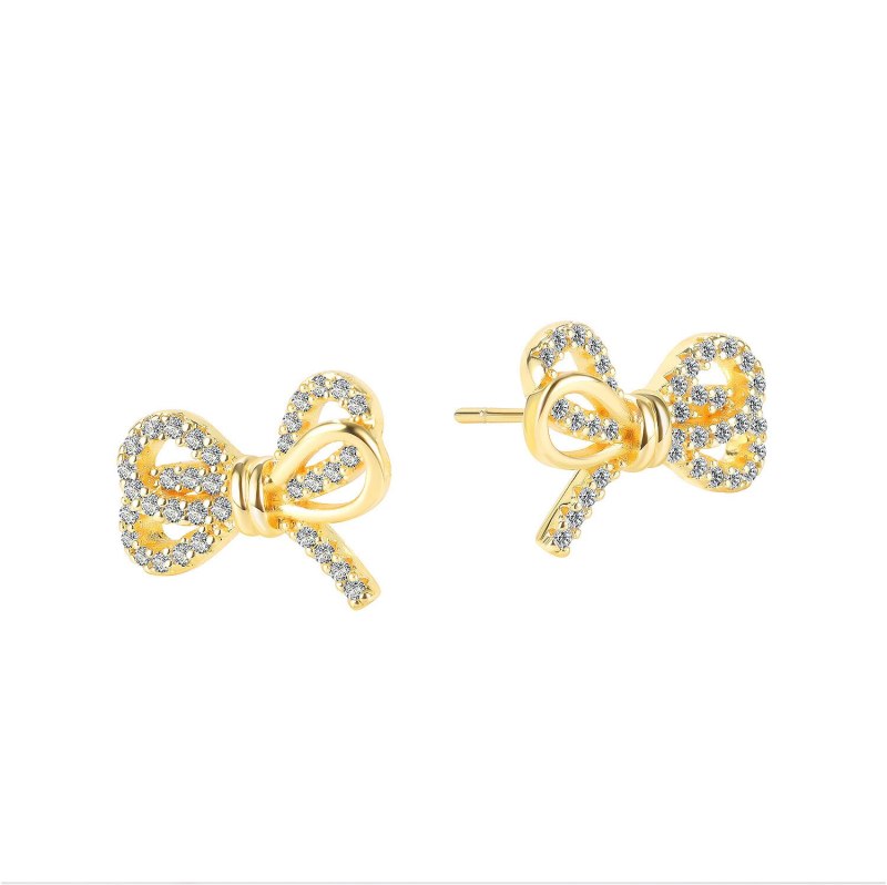 Japanese and Korean Simple Small Fashion Copper Stud Earrings Jewelry Ins Elegant Bow Earrings Gb750