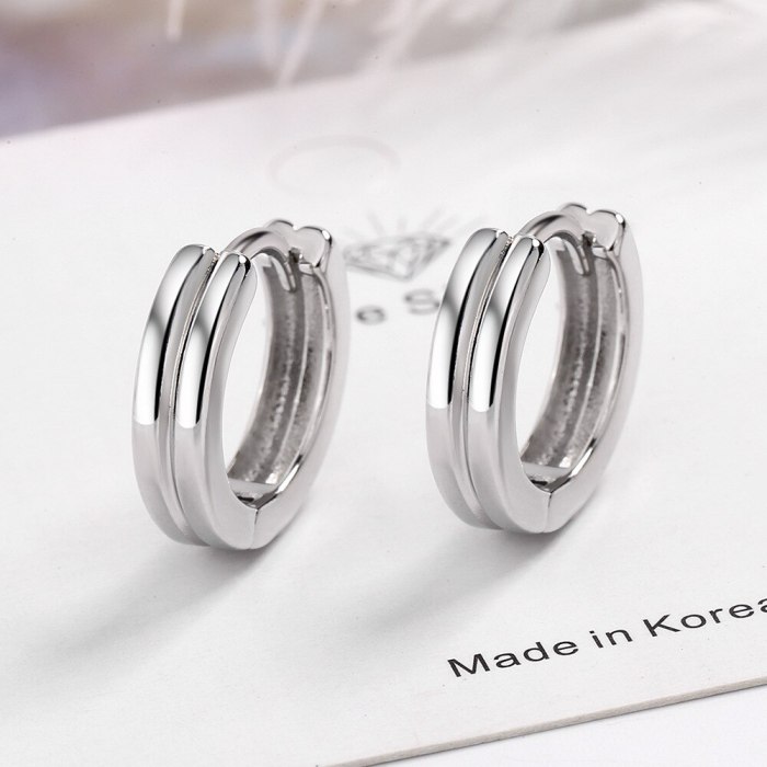 Women's Korean-Style Elegant Double-Layer Simple Stud Earrings Trendy Hollow-out Fashion Earrings Xzeh621