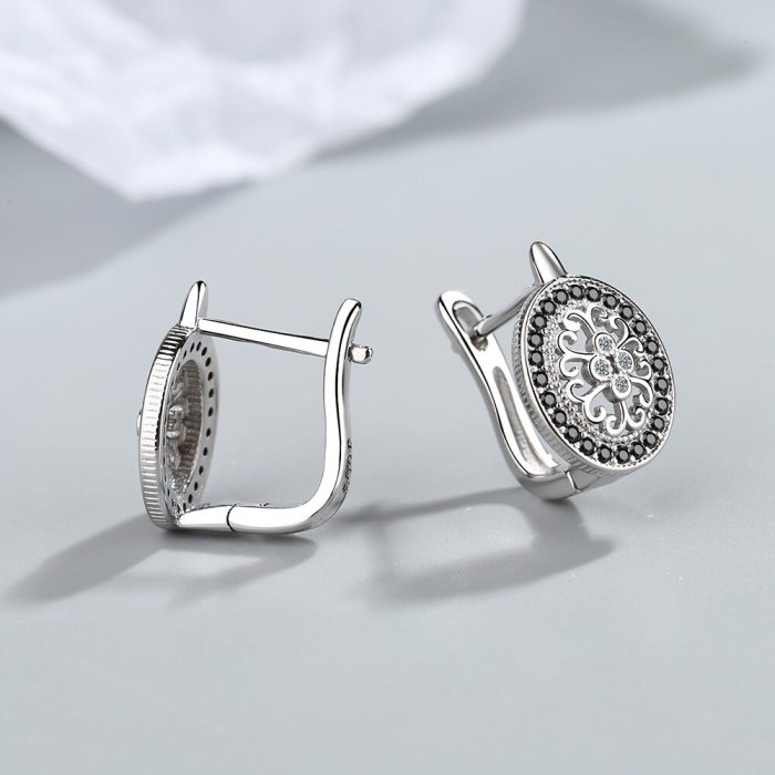 INS Ear Clip Women's European Sweet Diamond-Embedded round Ear Clip Elegant Personality Small Ear Rings Women Xzeh623