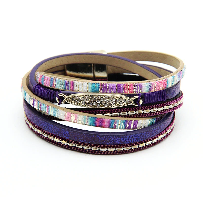 Cross-Border Hot Bohemian Ornament Vintage Hand Weaving Bracelet European and American Leather Alloy Jewelry Fashion