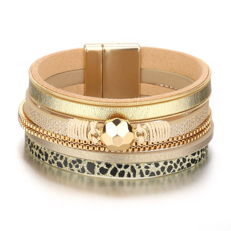 Hot Selling Leopard Woven Leather Bracelet Women's Accessories Simple European and American Style Bracelet Ornament Export 548