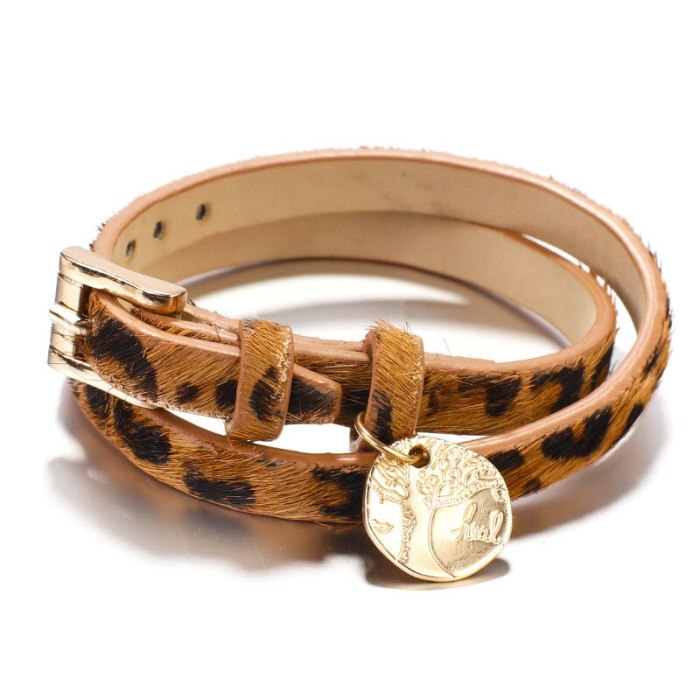 New European and American Fashion Leopard Bracelet Tree of Life Pendant Bracelet Ladies 16464