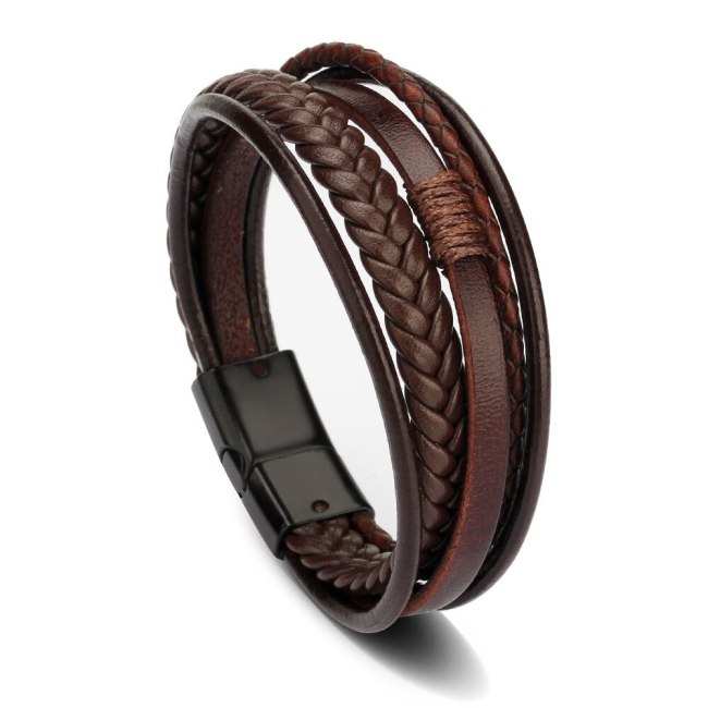 European and American Style Jewelry Fashion Leather Rope Hand Weaving Bracelet Men's Bracelet Ethnic Style Jewelry