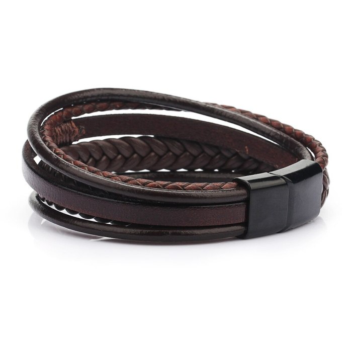 European and American Style Jewelry Fashion Leather Rope Hand Weaving Bracelet Men's Bracelet Ethnic Style Jewelry