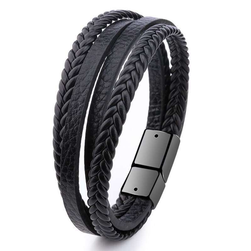 European and American Style Jewelry Fashion Leather Rope Hand Weaving Bracelet Men's Bracelet Ethnic Style Jewelry 1310