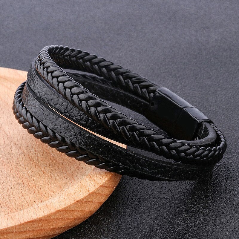 European and American Style Jewelry Fashion Leather Rope Hand Weaving Bracelet Men's Bracelet Ethnic Style Jewelry 1310