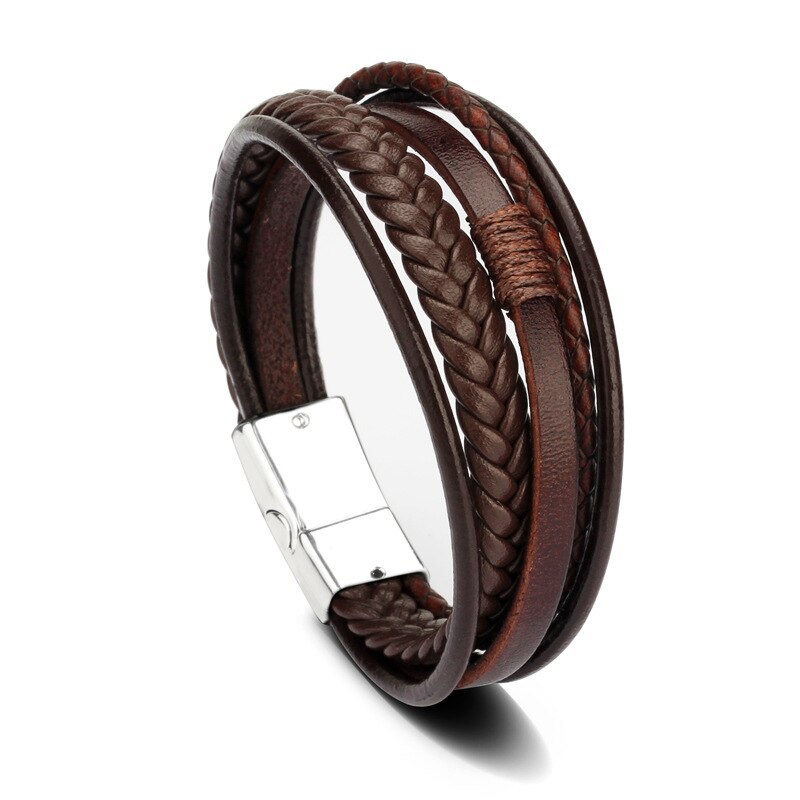 European and American Style Jewelry Fashion Leather Rope Hand Weaving Bracelet Men's Bracelet Ethnic Style Jewelry