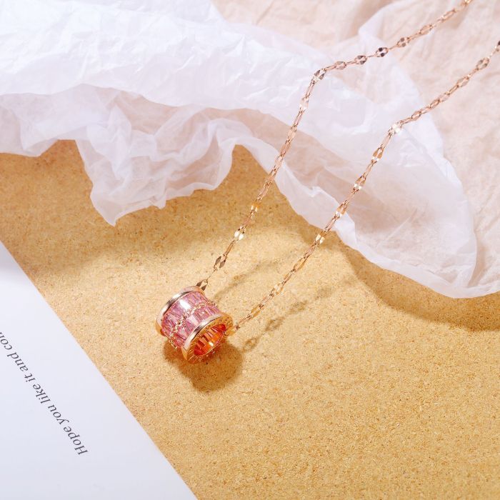 Korean-Style Zircon Small Waist Necklace Versatile Elegant Lucky Beads Clavicle Chain Pendant Female Gb039
