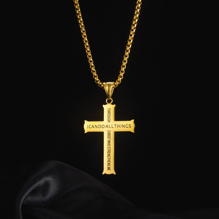 European and American Retro Fashion Street Hip Hop Cross All-Match Stainless Steel Necklace Male Gb1956
